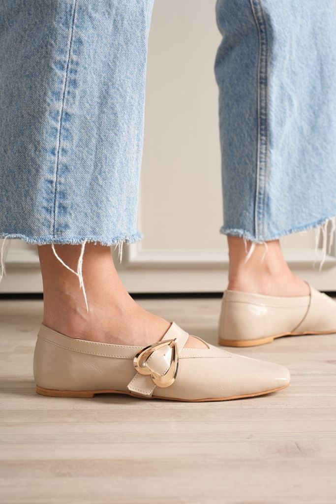 Signa Bej Cilt Babet Ayakkabı