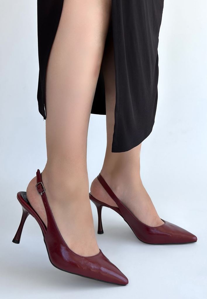 Katey Bordo Rugan Topuklu Ayakkabı