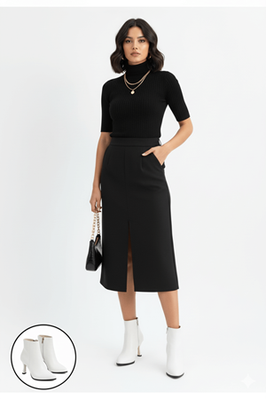 Mişha Beyaz Kadeh Topuk Bot Ana Görünüm