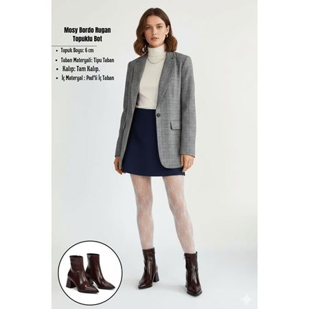 Mosy Bordo Rugan Topuklu Bot