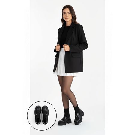 Wanye Siyah Cilt Cilt Streçli Bot