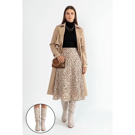 Piyat Ten Cilt Topuklu Çizme