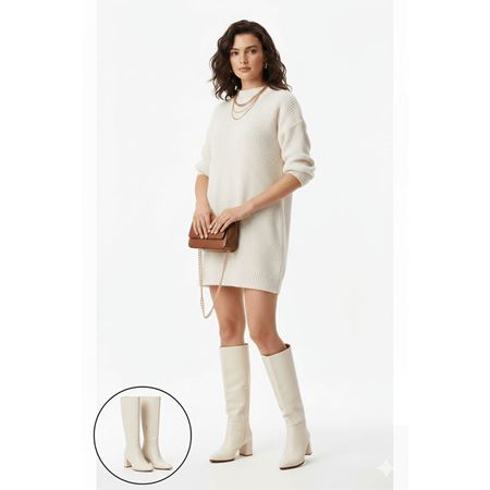 Roksa Ten Cilt Topuklu Çizme