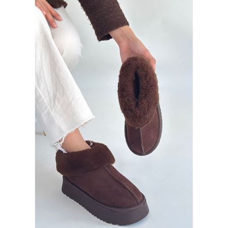 Edali Kahverengi İçi Kürklü Platform Taban Süet Kadın Kışlık Bot