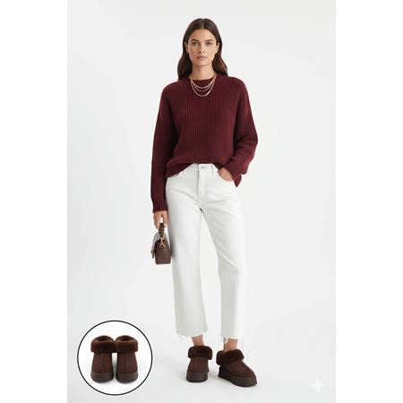 Edali Kahverengi İçi Kürklü Platform Taban Süet Kadın Kışlık Bot