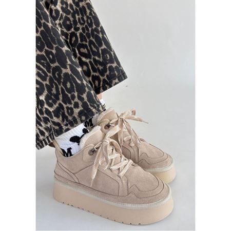 Muden Bej Süet Bağcıklı Bot