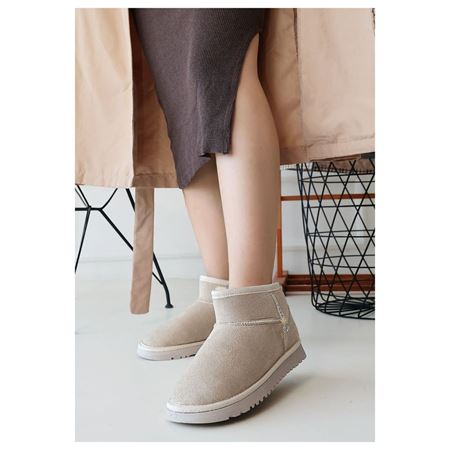 Elsa Bej Süet İçi Kürklü Kadın Panduf Bot