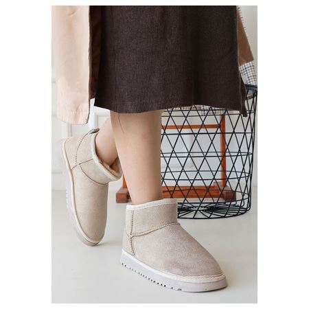 Elsa Bej Süet İçi Kürklü Kadın Panduf Bot