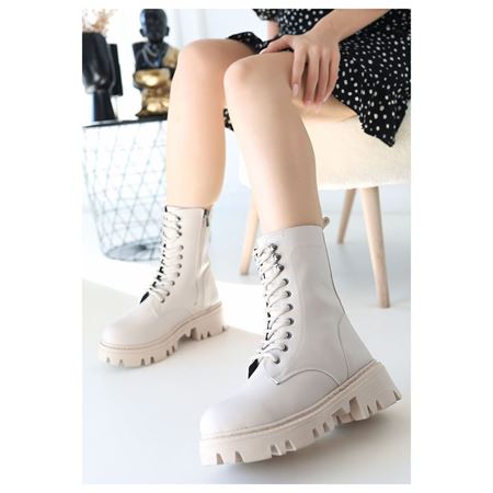 Neole Bej Cilt Bağcıklı Bot