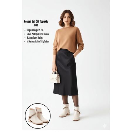Roxani Bej Cilt Topuklu Bot