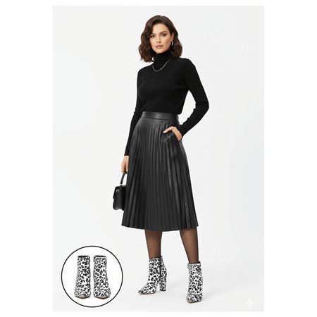 Loora Zebra Saten Topuklu Bot