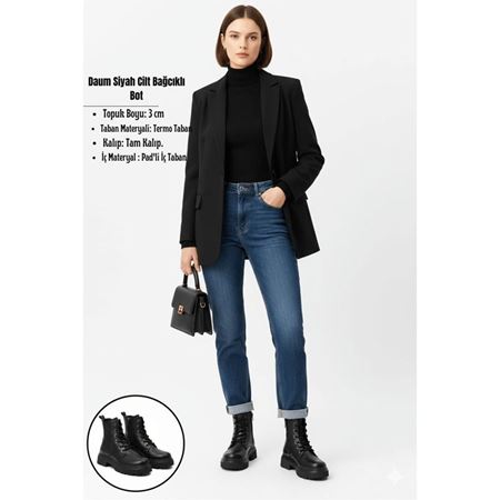 Daum Siyah Cilt Bağcıklı Bot