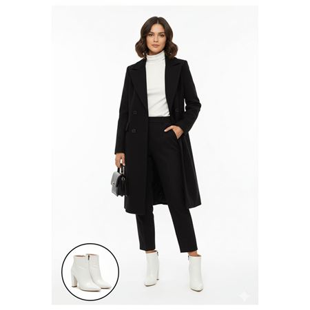 Loora Beyaz Rugan Desenli Topuklu Bot