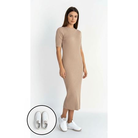 Tawen Beyaz Cilt Bağcıklı Spor Ayakkabı