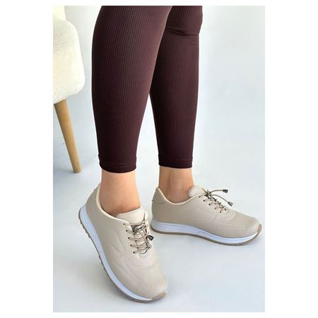 Finna Bej Stoperli Pratik Bağcıklı Günlük Konfor Kadın Sneaker