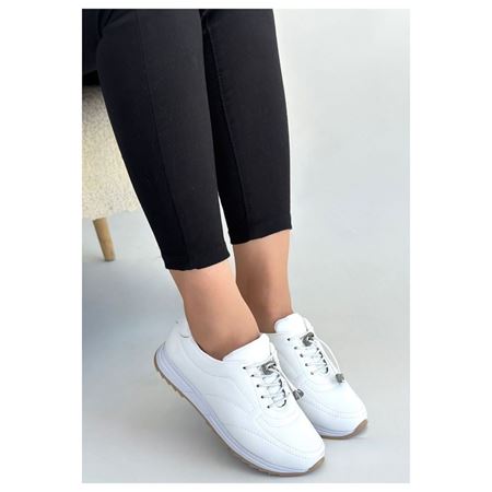 Finna Beyaz Stoperli Pratik Bağcıklı Günlük Konfor Kadın Sneaker