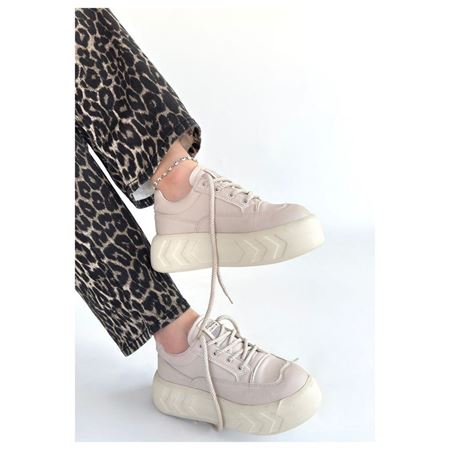 Emwa Bej Cilt Bağcıklı Spor Ayakkabı