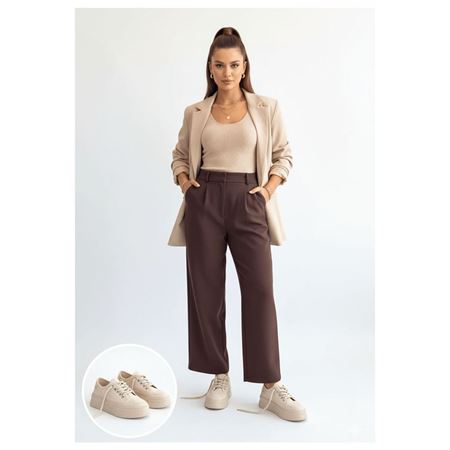 Carin Bej Keten Bağcıklı Spor Ayakkabı