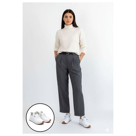 Fiert Beyaz Cilt Bağcıklı Spor Ayakkabı