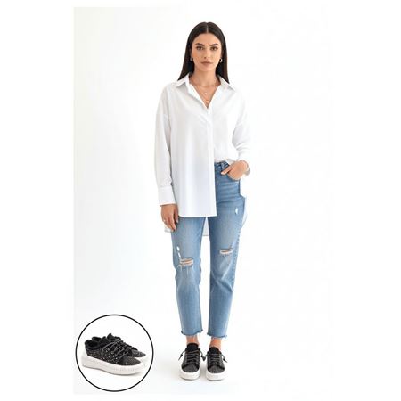 Guji Siyah Kot Bağcıklı Spor Ayakkabı