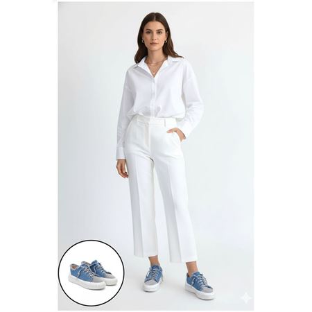 Enber Mavi Kot Bağcıklı Spor Ayakkabı