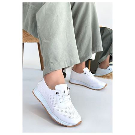 Tone Beyaz Cilt Bağcıklı Spor Ayakkabı