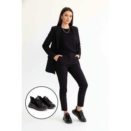 Piona Siyah Rugan Gri Tabanlı Spor Ayakkabı