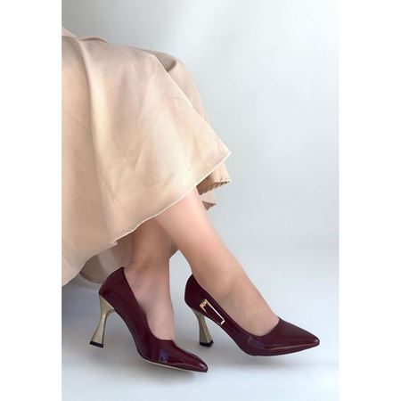 Motya Bordo Rugan Topuklu Ayakkabı