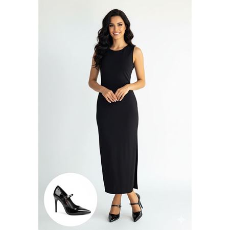 Tiej Siyah Rugan Stiletto Ayakkabı