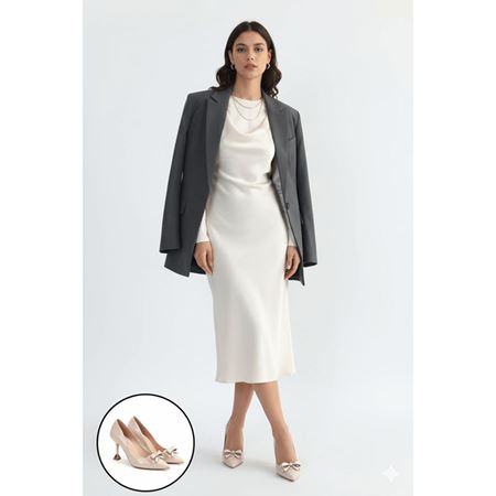 Coby Bej Rugan Topuklu Ayakkabı