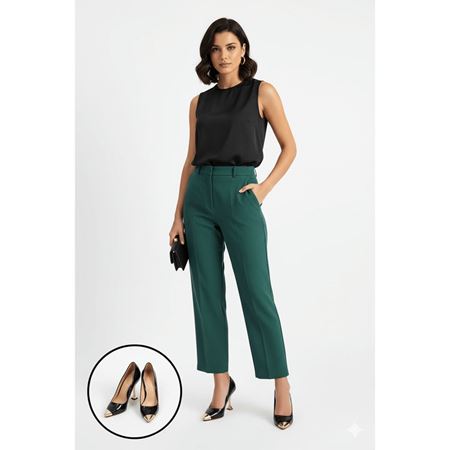 Artem Siyah Rugan Topuklu Ayakkabı