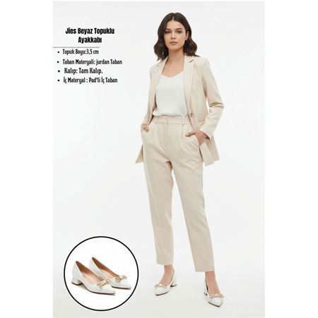 Jies Beyaz Topuklu Ayakkabı