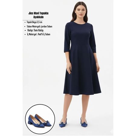 Jies Mavi Topuklu Ayakkabı