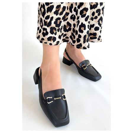 Joone Siyah Cilt Topuklu Ayakkabı