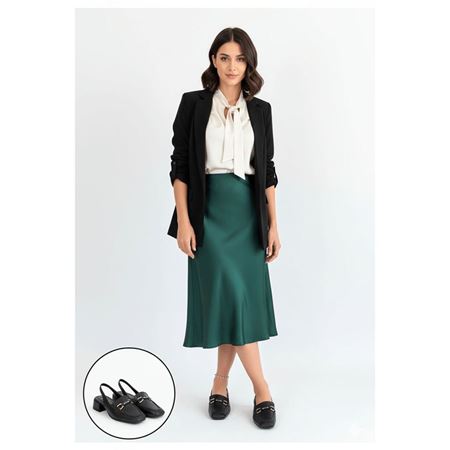 Joone Siyah Cilt Topuklu Ayakkabı