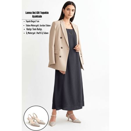 Lanna Bej Cilt Topuklu Ayakkabı