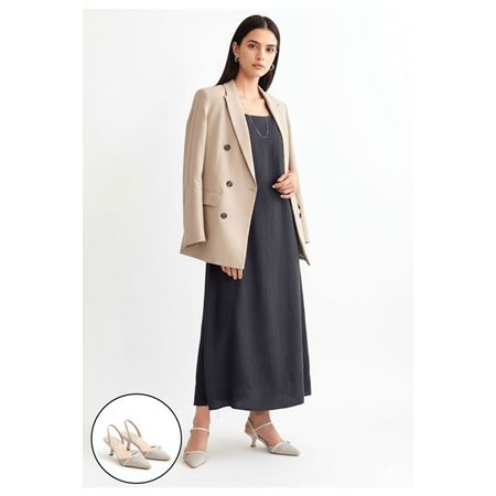 Lanna Bej Cilt Topuklu Ayakkabı