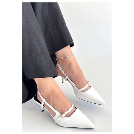 Darina Beyaz Cilt Topuklu Ayakkabı