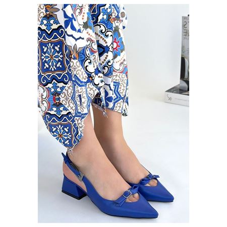 Rewat Mavi Cilt Topuklu Ayakkabı