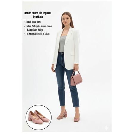 Cande Pudra Cilt Topuklu Ayakkabı