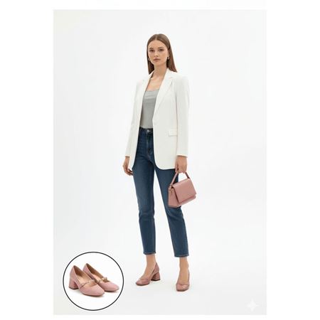 Cande Pudra Cilt Topuklu Ayakkabı