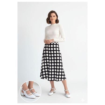 Doran Beyaz Cilt Topuklu Ayakkabı