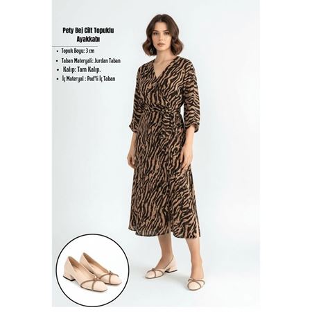 Pety Bej Cilt Topuklu Ayakkabı