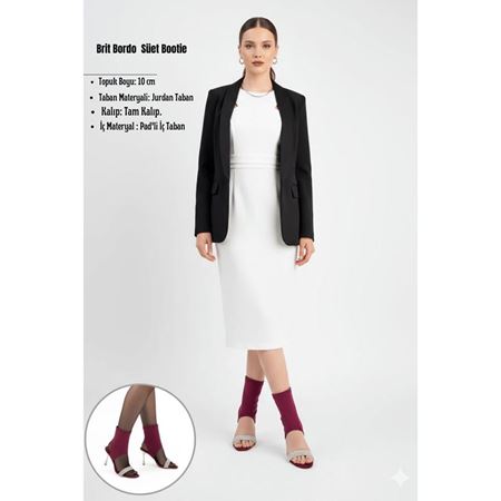 Brit Bordo  Süet Bootie