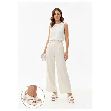 Cica Beyaz Cilt Topuklu Ayakkabı