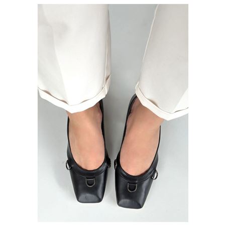 Cande Siyah Cilt Topuklu Ayakkabı