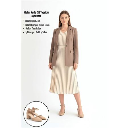 Mulen Nude Cilt Topuklu Ayakkabı