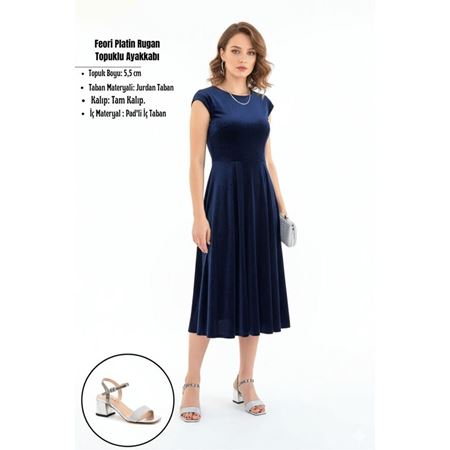 Feori Platin Rugan Topuklu Ayakkabı