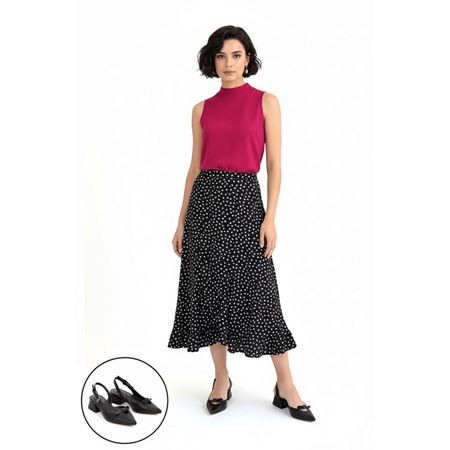 Rewat Siyah Cilt Topuklu Ayakkabı