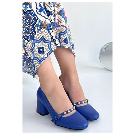 Tino Mavi Cilt Topuklu Ayakkabı